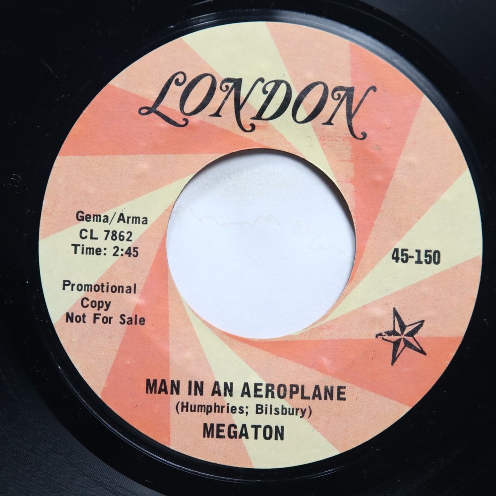 MEGATON - MAN IN AN AEROPLANE / OUT OF YOUR OWN LITTLE WORLD - ROCK 45 *PROMO*